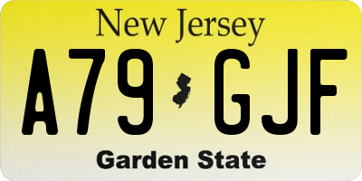 NJ license plate A79GJF