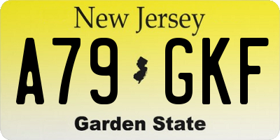 NJ license plate A79GKF
