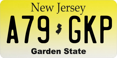 NJ license plate A79GKP