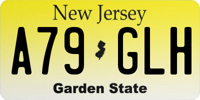 NJ license plate A79GLH