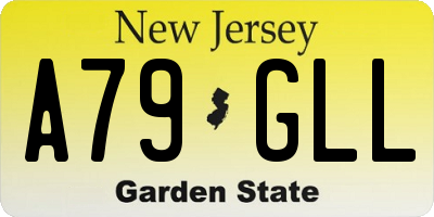 NJ license plate A79GLL