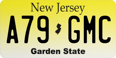 NJ license plate A79GMC