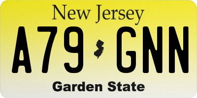 NJ license plate A79GNN