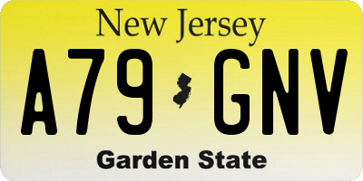 NJ license plate A79GNV