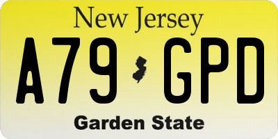 NJ license plate A79GPD