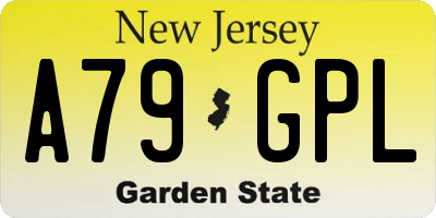 NJ license plate A79GPL