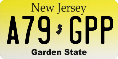 NJ license plate A79GPP