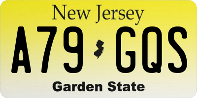 NJ license plate A79GQS