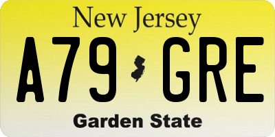 NJ license plate A79GRE