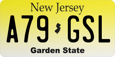 NJ license plate A79GSL