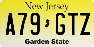 NJ license plate A79GTZ
