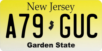 NJ license plate A79GUC