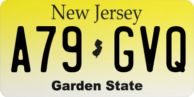 NJ license plate A79GVQ