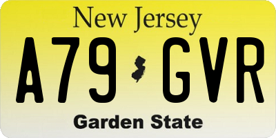 NJ license plate A79GVR