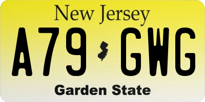 NJ license plate A79GWG