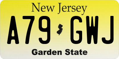 NJ license plate A79GWJ