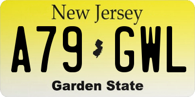 NJ license plate A79GWL