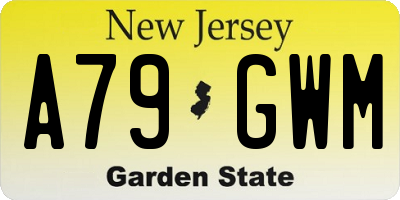 NJ license plate A79GWM