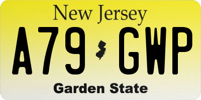 NJ license plate A79GWP