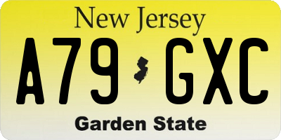 NJ license plate A79GXC