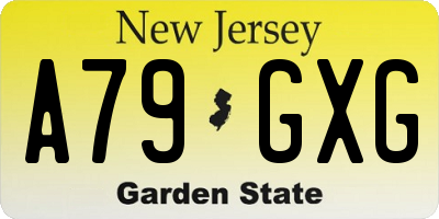 NJ license plate A79GXG