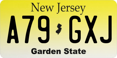 NJ license plate A79GXJ