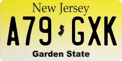 NJ license plate A79GXK