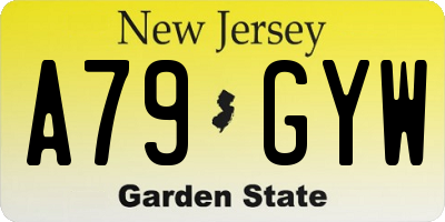 NJ license plate A79GYW