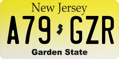 NJ license plate A79GZR