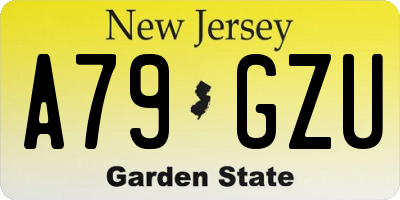 NJ license plate A79GZU