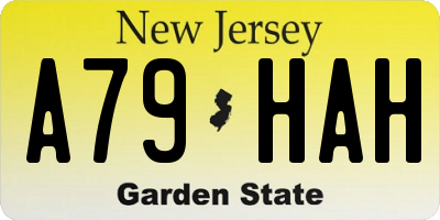 NJ license plate A79HAH