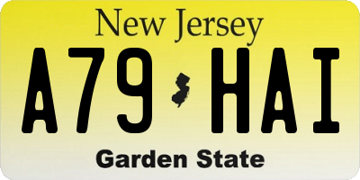 NJ license plate A79HAI