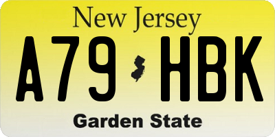 NJ license plate A79HBK