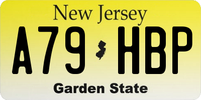 NJ license plate A79HBP