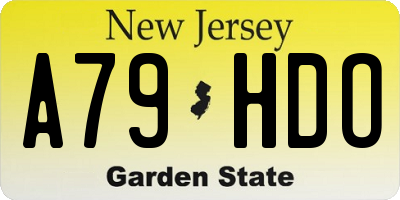 NJ license plate A79HDO