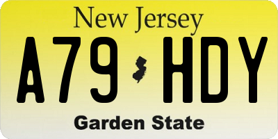 NJ license plate A79HDY