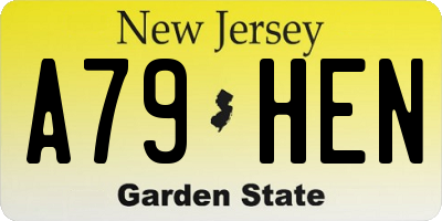 NJ license plate A79HEN