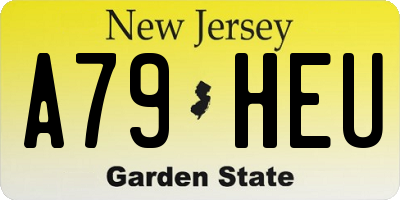 NJ license plate A79HEU