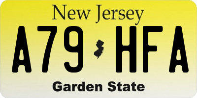 NJ license plate A79HFA