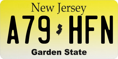 NJ license plate A79HFN