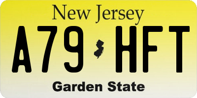 NJ license plate A79HFT