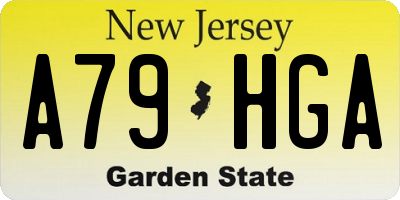 NJ license plate A79HGA