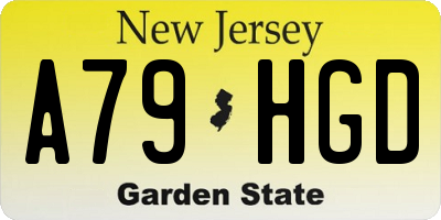 NJ license plate A79HGD