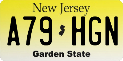 NJ license plate A79HGN