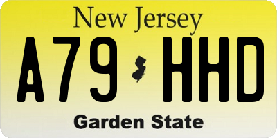 NJ license plate A79HHD