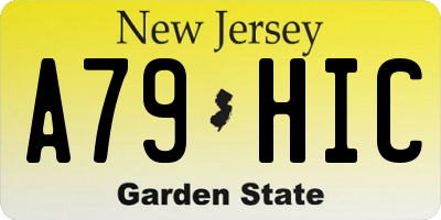 NJ license plate A79HIC