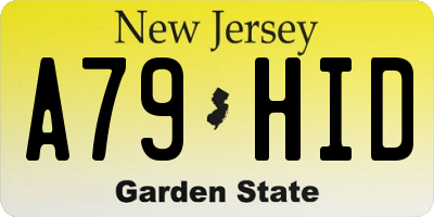 NJ license plate A79HID
