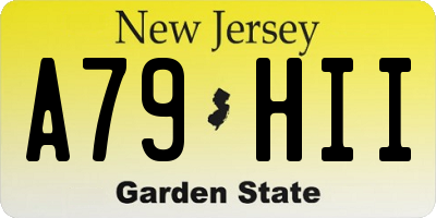 NJ license plate A79HII