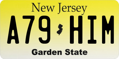 NJ license plate A79HIM