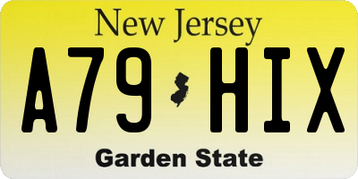 NJ license plate A79HIX